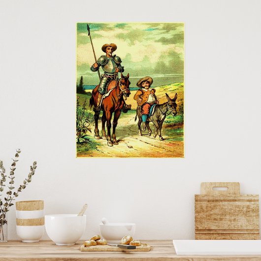Don Quixote en Sancho Panza Poster (Keuken)