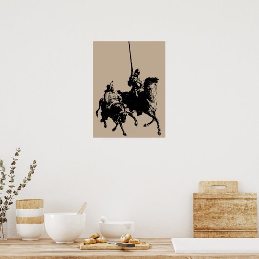 Don Quixote en Sancho Panza Poster (Keuken)