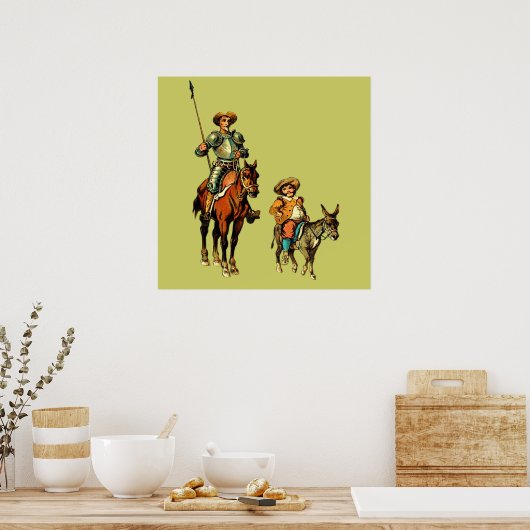 Don Quixote en Sancho Panza Poster (Keuken)