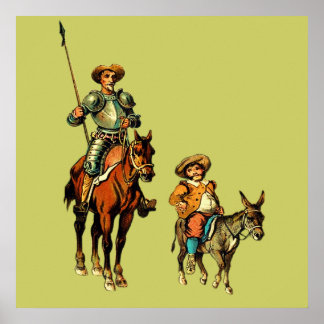 Don Quixote en Sancho Panza Poster