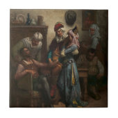 Don Quixote en Sancho Panza zijn door Basil ingesl Tegeltje (Voorkant)