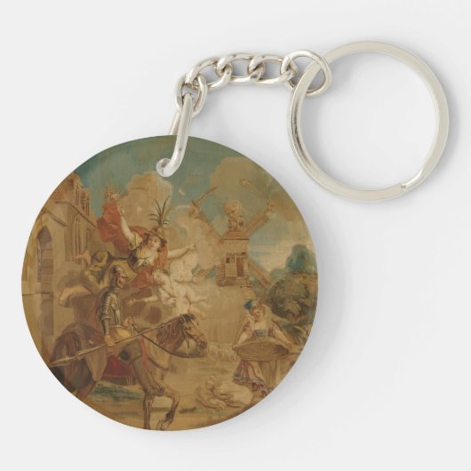 Don Quixote Guided by Folly, 18th century tapestry Sleutelhanger (Achterkant)