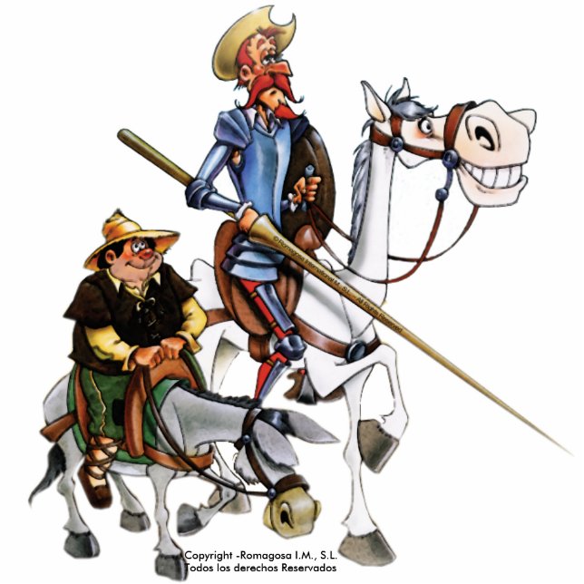 DON QUIXOTE & ROCINANTE, SANCHO & RUCIO FOTOBEELDJE MAGNEET (Voorkant)