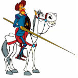 DON QUIXOTE & ROCINANTE - Sculptuur - 400 JAAR Staand Fotobeeldje<br><div class="desc">De animatiereeks "DON QUIXOTE OF LA MANCHA" van de Cartoon werd in 1979 voor het eerst op tv gezien, sindsdien door tv-zenders rond het wereldbol uitgezonden. Don Quichot werd voor het eerst gepubliceerd in 1605 en het tweede deel werd gepubliceerd in 1615. Onze tekenbeelden herdenken zowel de IVe eeuw, die...</div>