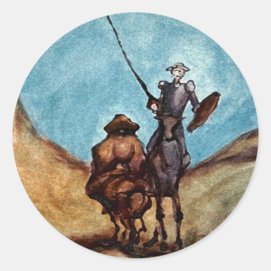 Don Quixote Ronde Sticker (Voorkant)