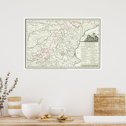 Don Quixote Route Map-Mapa de la Ruta del Quijote Poster (Keuken)