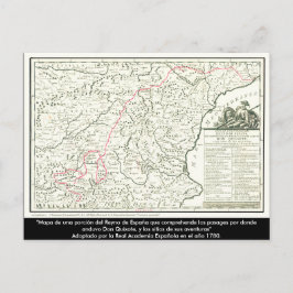 Don Quixote routekaart - Cervantes Briefkaart