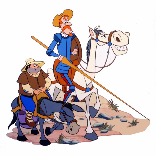 DON QUIXOTE & SANCHO - 400 jaar door Cervantes Staand Fotobeeldje (Voorkant)