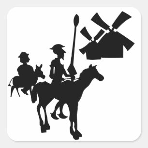 Don Quixote Vierkante Sticker
