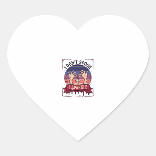 Don Spook Glitter Zombie Handen Halloween Bloed_1 Hart Sticker (Voorkant)