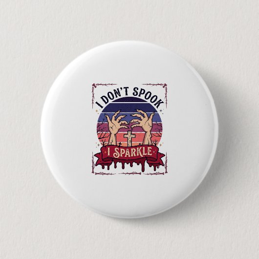 Don Spook Glitter Zombie Handen Halloween Bloed_1 Ronde Button 5,7 Cm (Voorkant)