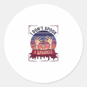 Don Spook Glitter Zombie Handen Halloween Bloed_1 Ronde Sticker