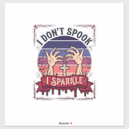 Don Spook Glitter Zombie Handen Halloween Bloed_1 Sticker (Vel)