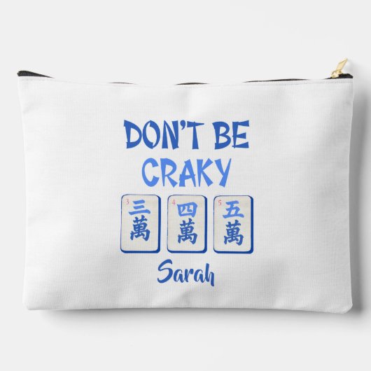 Don’t Be Craky Mahjong Blue Crak Tiles Funny Etui (Achterkant)