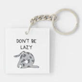 Don’t Be Lazy Yoga Cat Sleutelhanger (Achterkant)