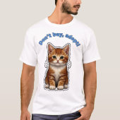 Don’t Buy, Adopt! – Tabby Kitten Advocacy Sticker T-shirt (Voorkant)