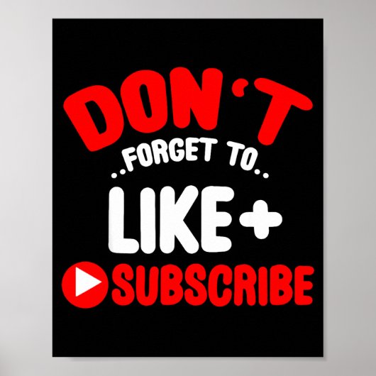 Don’t Forget To Like And Subscribe Social Media In Poster (Voorkant)