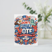 Don’t Forget to Vote! Patriotic Celebration  Briefkaart (Staand voorkant)