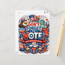 Don’t Forget to Vote! Patriotic Celebration  Briefkaart