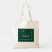 Don’t just dream about money—wake up and earn it tote bag (Achterkant)