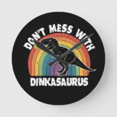 Don’t Mess With Dinkasaurus Pickleball Ronde Klok (Voorkant)