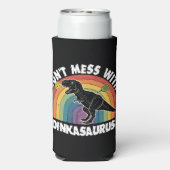 Don’t Mess With Dinkasaurus Pickleball Seltzer Blikjeskoeler (Seltzer Achterkant)