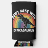 Don’t Mess With Dinkasaurus Pickleball Seltzer Blikjeskoeler (Achterkant)