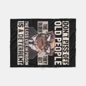 Don´t Off Old People Funny Birthday Dog Graphic Fo Fleece Deken (Voorkant (Horizontaal))