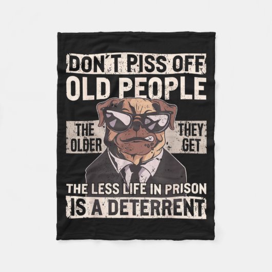 Don´t Off Old People Funny Birthday Dog Graphic Fo Fleece Deken (Voorkant)