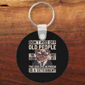 Don´t Off Old People Funny Birthday Dog Graphic Fo Sleutelhanger (Voorkant)