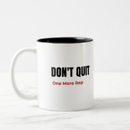 Don’t Quit One More Rep Motivational Gym     Mug Tweekleurige Koffiemok