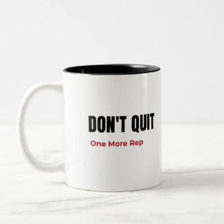Don’t Quit One More Rep Motivational Gym     Mug Tweekleurige Koffiemok