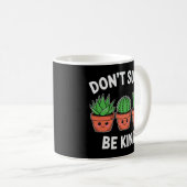 Don’t Succ, Be Kind – Cute Cactus Pun Koffiemok (Voorkant rechts)