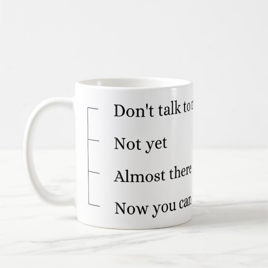 Don´t talk to me, coffee cup. koffiemok (Links)
