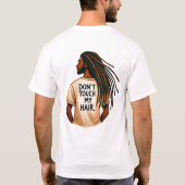 "don´t touch my hair"- Mann mit Dreadlocks- Rasta T-shirt (Achterkant)