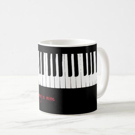 Don’t touch – piano keys design koffiemok (Voorkant rechts)