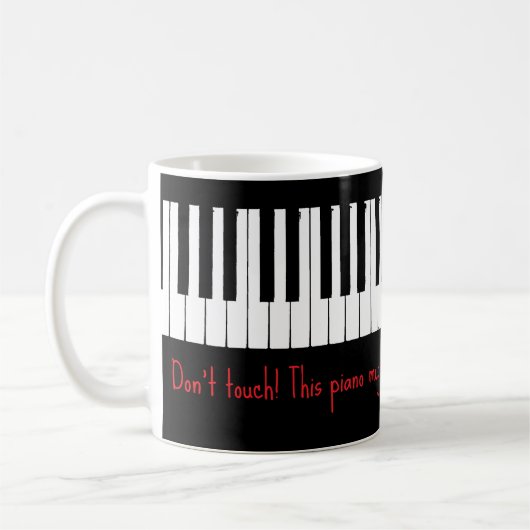 Don’t touch – piano keys design koffiemok (Links)