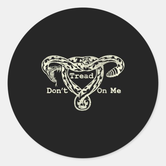 Don’t Tread On Me Uterus Snake Pro Roe Feminist  Ronde Sticker (Voorkant)