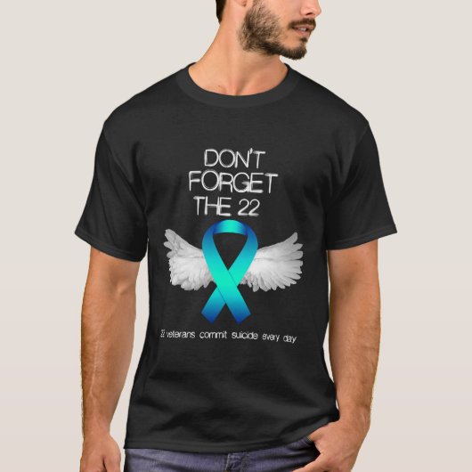 Don_t Vergeet de 22 Veteranen PTSD Suicide Awarene T-shirt (Voorkant)