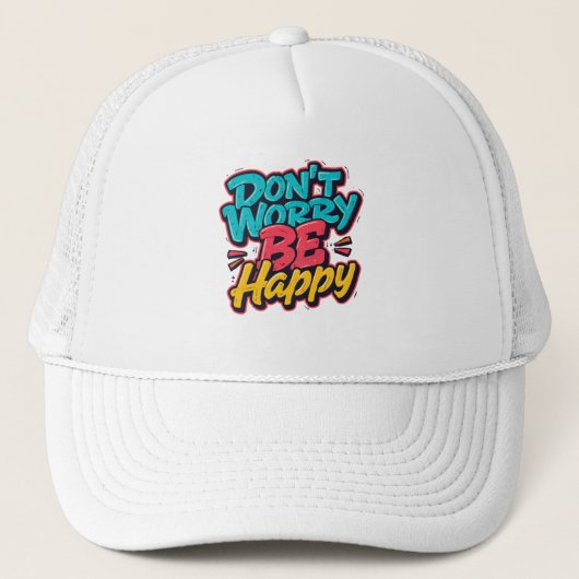 Don’t Worry Be Happy Graffiti Hat Trucker Pet (Voorkant)