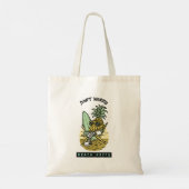 Don’t Worry Beach Happy – Funny Pineapple Surfer S Tote Bag (Achterkant)