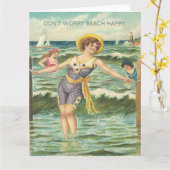 Don’t Worry Beach Happy Greeting Kaart (Gele Bloem)