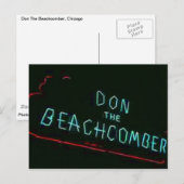 Don The Beachcomber,  Chicago Neon Post Car Briefkaart (Voorkant / Achterkant)