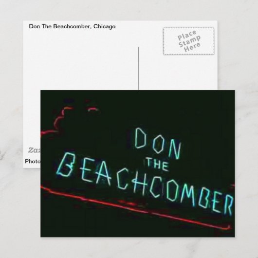 Don The Beachcomber,  Chicago Neon Post Car Briefkaart (Voorkant / Achterkant)