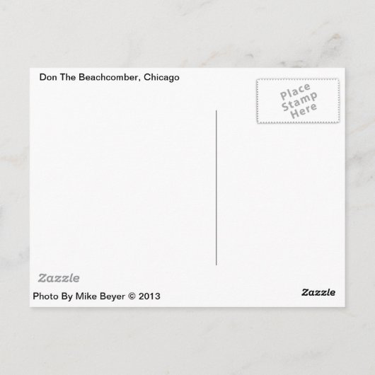 Don The Beachcomber,  Chicago Neon Post Car Briefkaart (Achterkant)