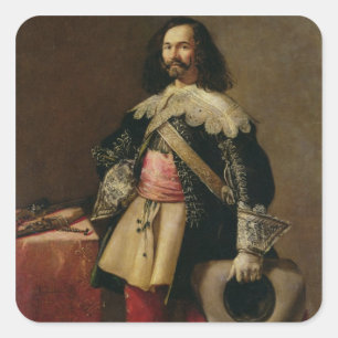 Don Tiburcio de Redin y Cruzat (olie op doek) Vierkante Sticker