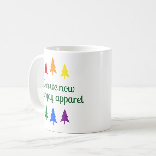 Don we Now Our Gay Apparel - Grappig LGBT-kerstfee Koffiemok (Voorkant links)