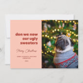 Don We Nu Onze Lelijke Truien Rood En Roze Feestdagenkaart (Voorkant)