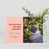 Don We Nu Onze Lelijke Truien Rood En Roze Feestdagenkaart (Staand voorkant)