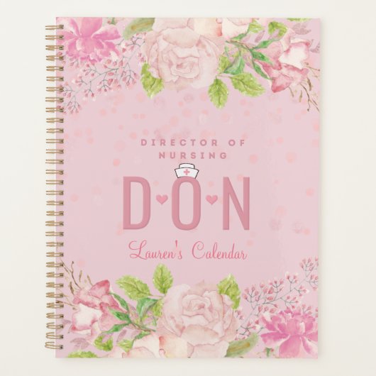 DON Zurse Pink - Aangepaste Floral Journal Planner (Voorkant)